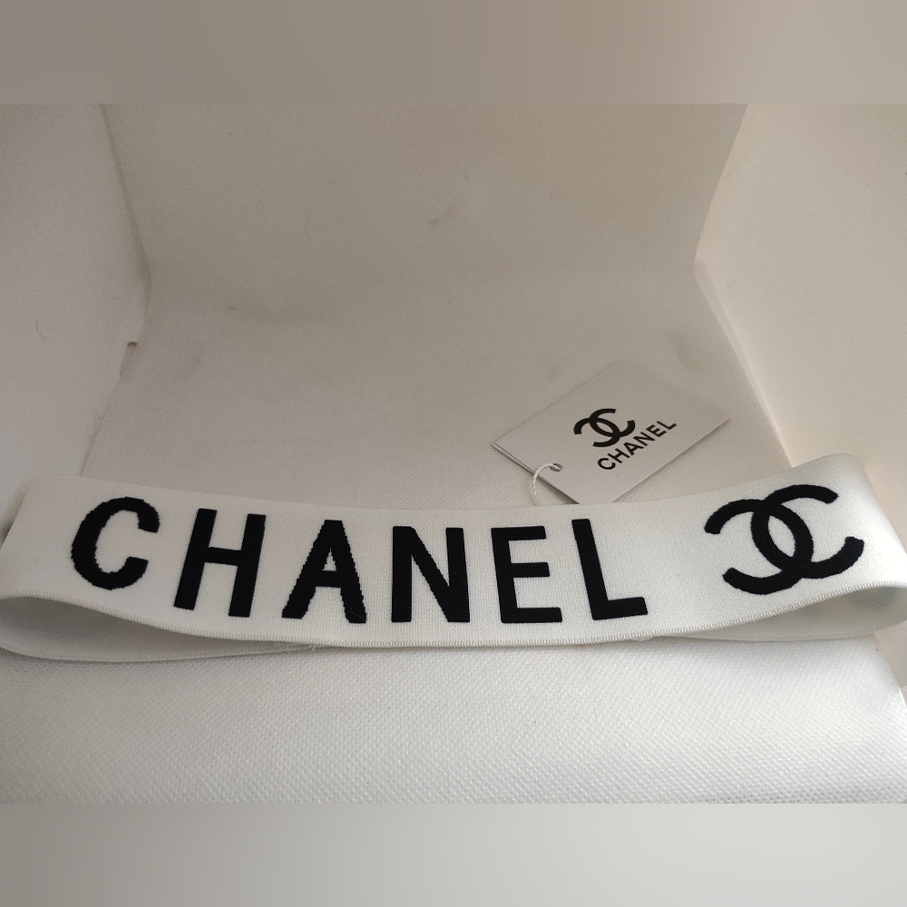 White And Black Logo Headband